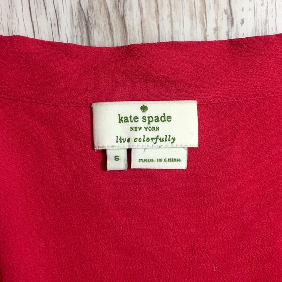 Kate Spade Red Bow Neck-Tie Blouse - Picture 8 of 8